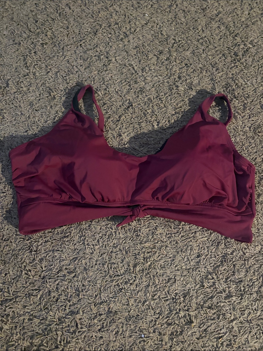 Maurices Wine Tie-Front Bralette Swimtop 3X